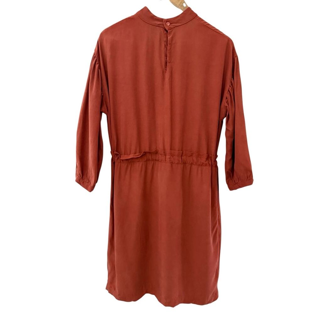 Eve Gravel Sonora Cinch Waist Dress Burnt Orange Pockets Size Small - Picture 6 of 13